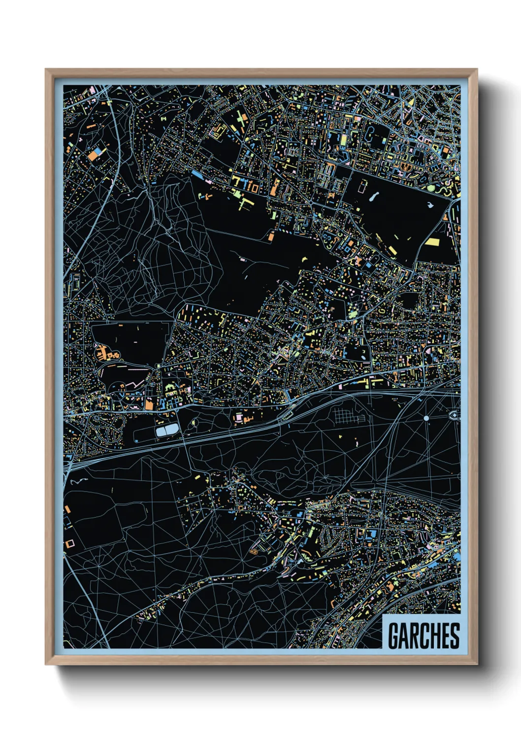 Une affiche de carte sur Garches