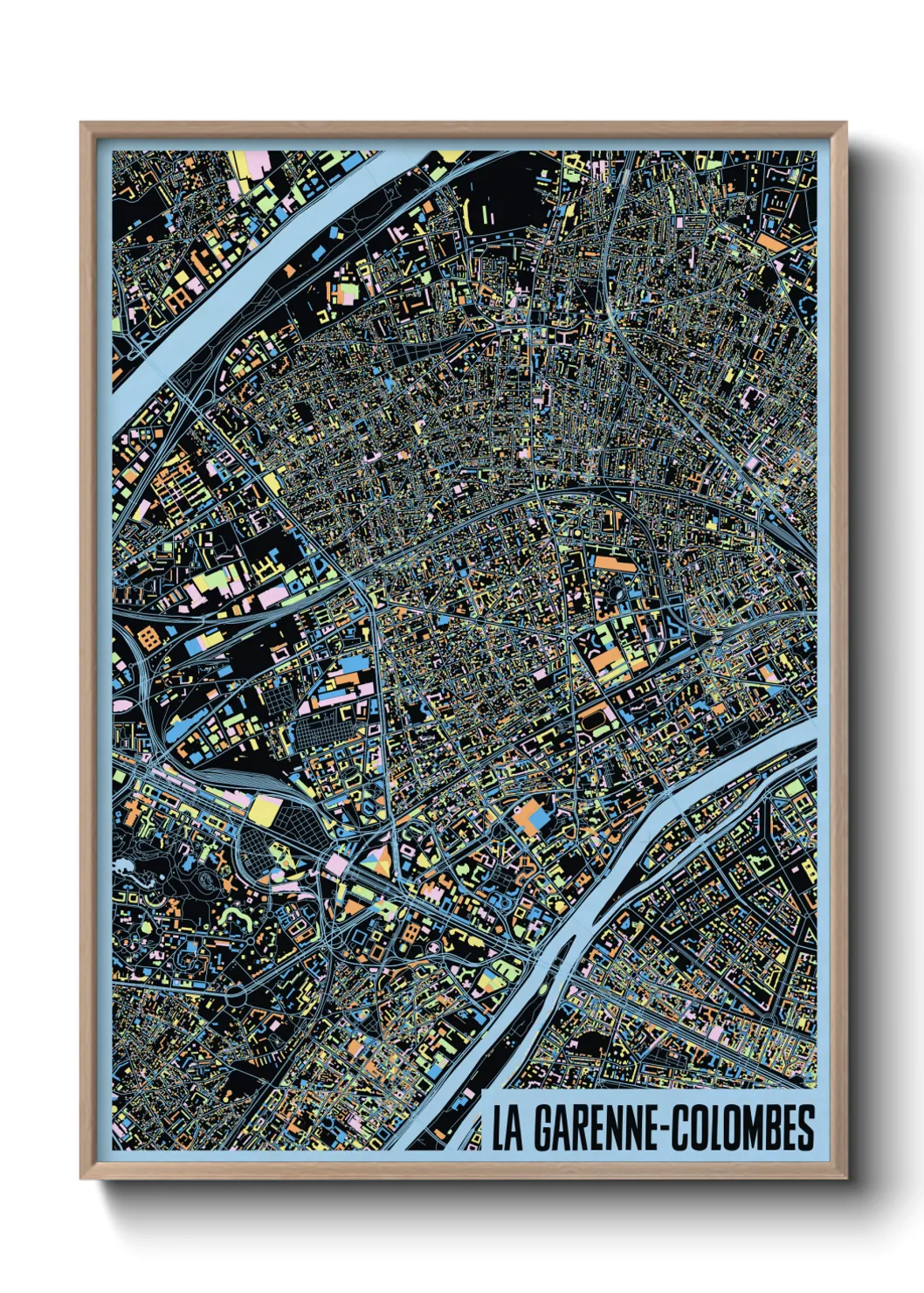 Une affiche de carte sur La Garenne-Colombes