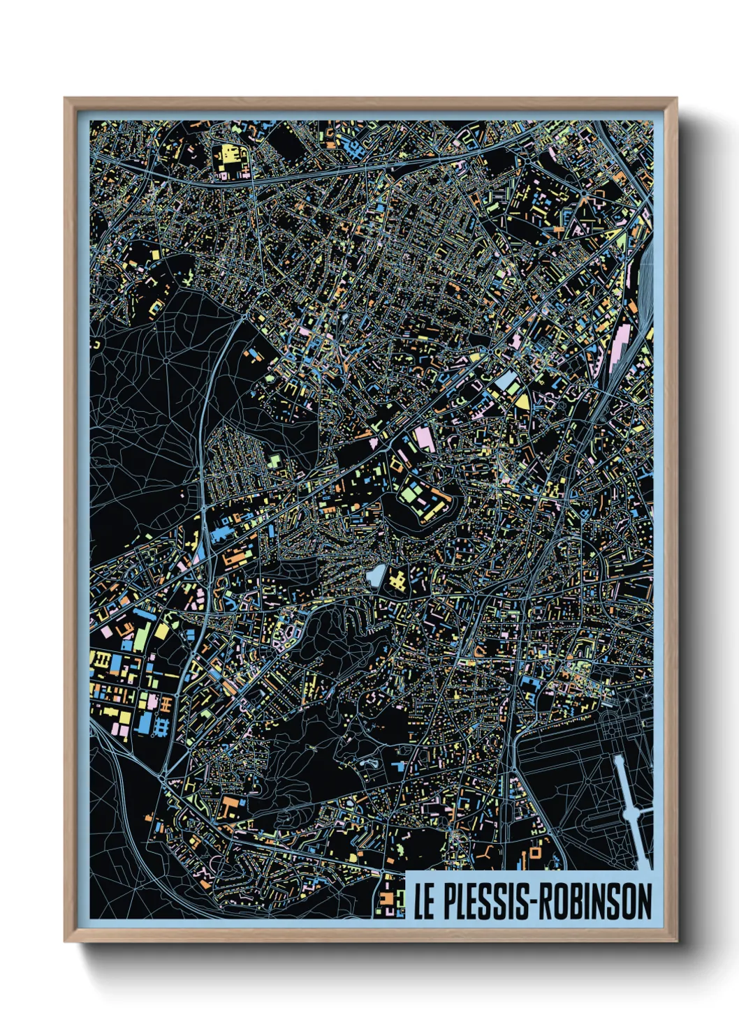 Une affiche de carte sur Le Plessis-Robinson