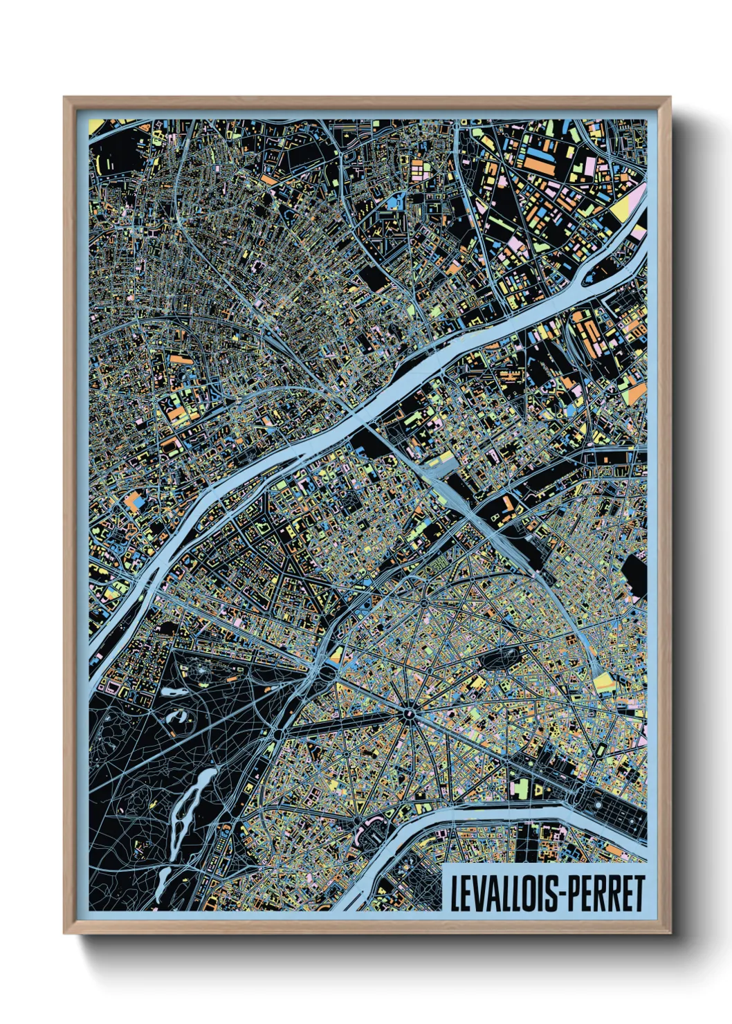 Une affiche de carte sur Levallois-Perret