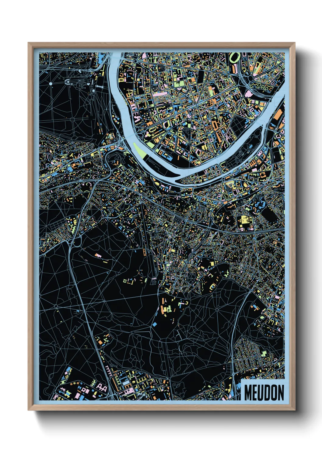 Une affiche de carte sur Meudon