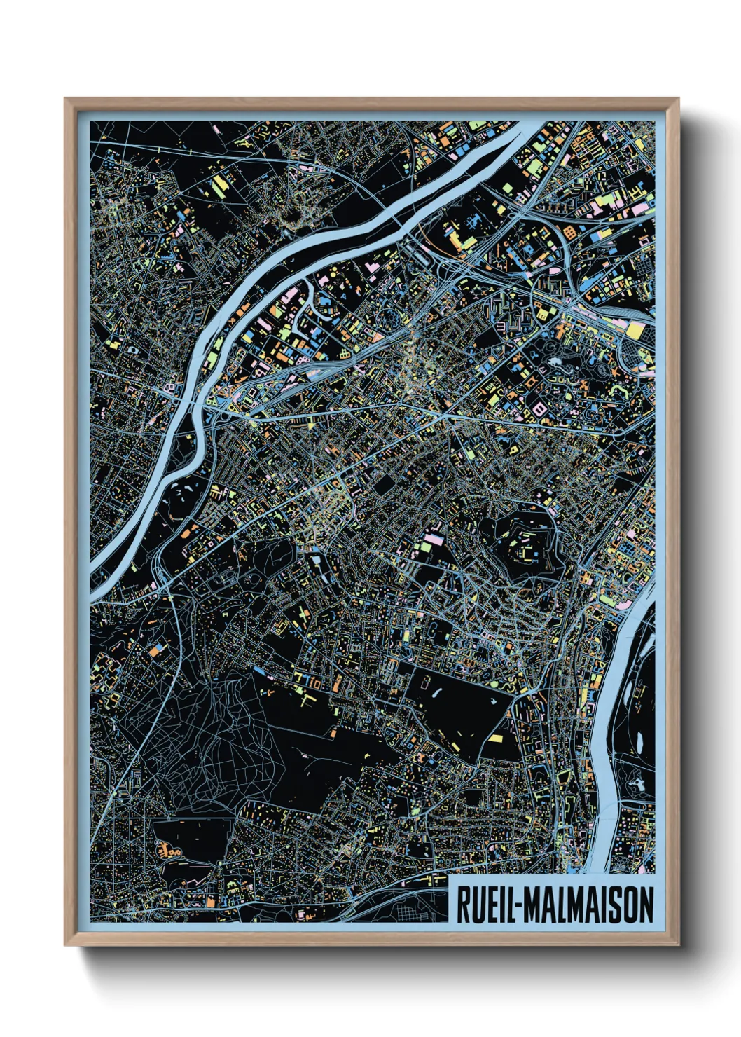 Une affiche de carte sur Rueil-Malmaison