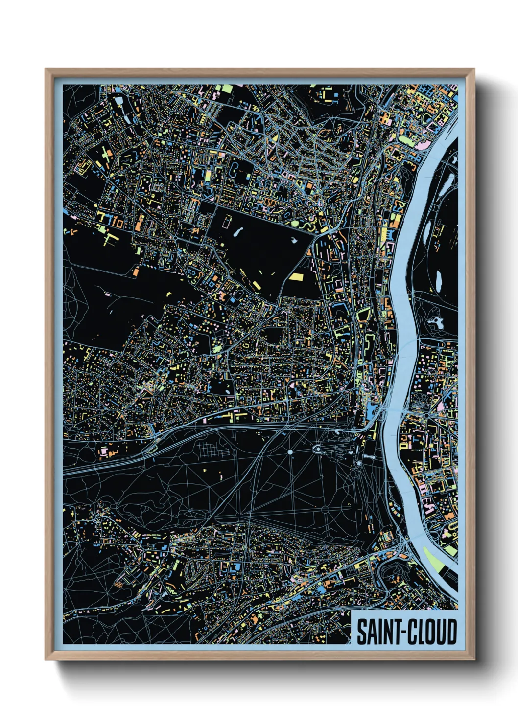 Une affiche de carte sur Saint-Cloud