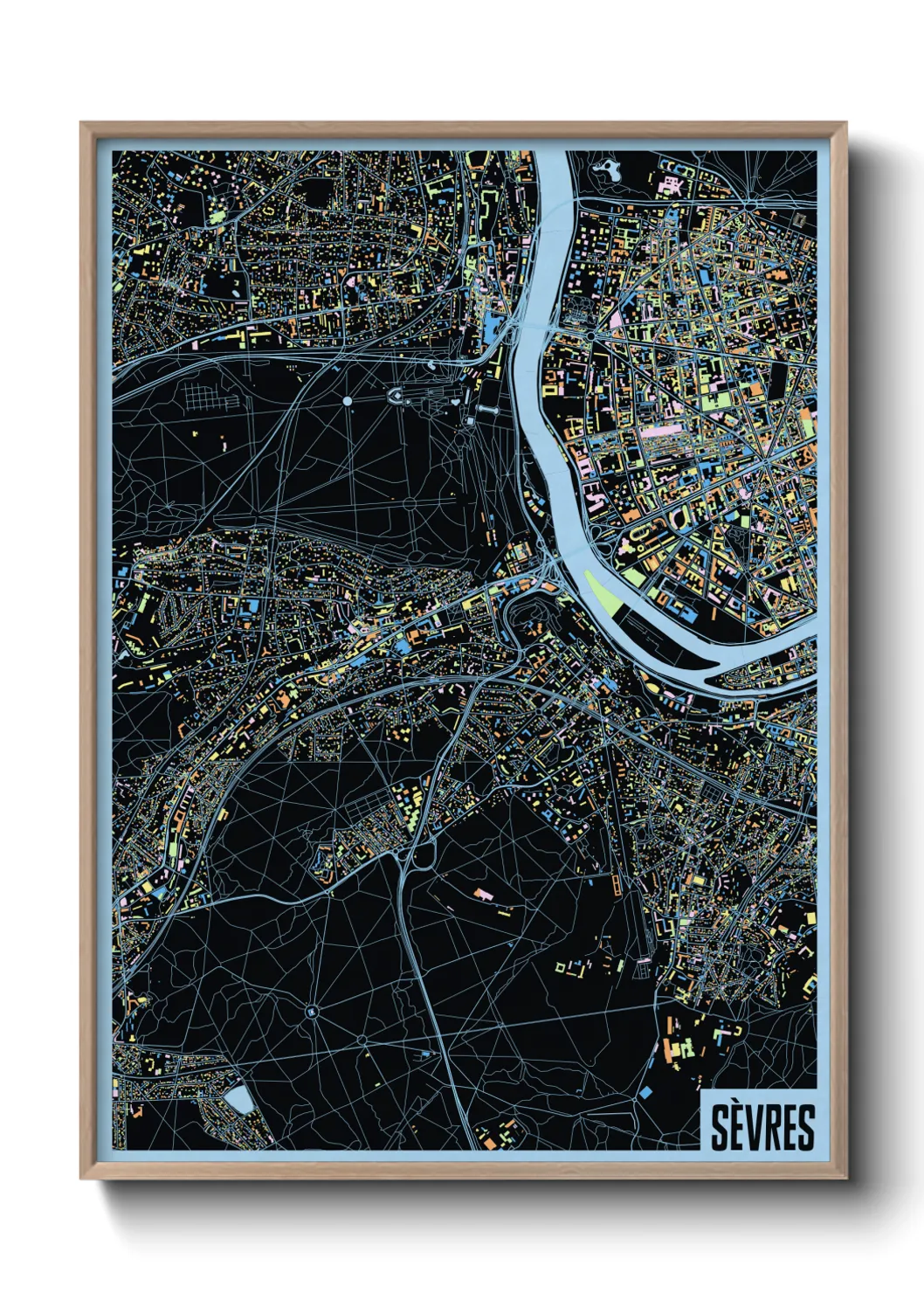 Une affiche de carte sur Sèvres