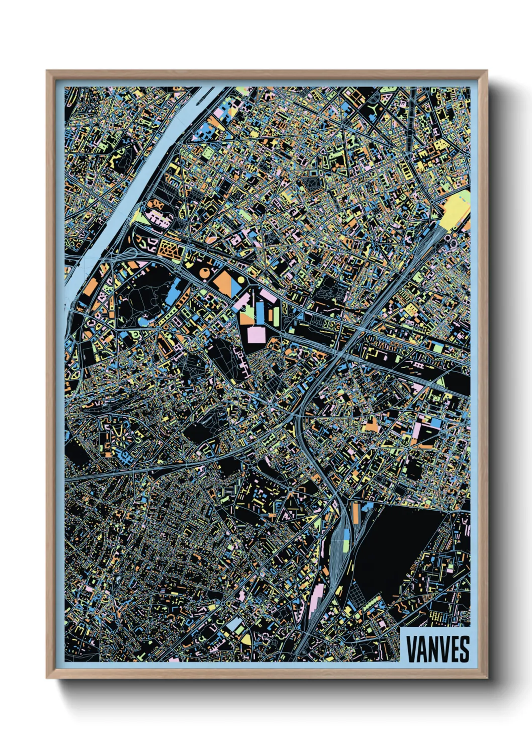 Une affiche de carte sur Vanves