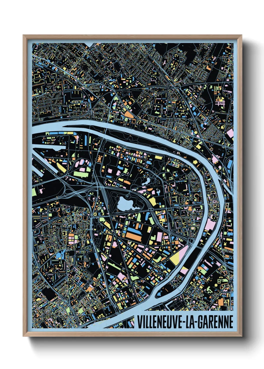 Une affiche de carte sur Villeneuve-la-Garenne