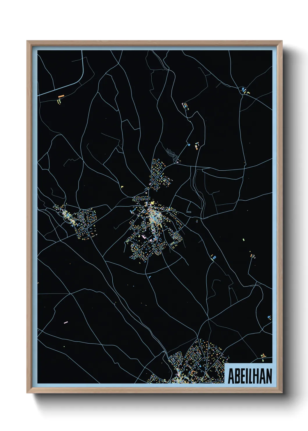 Une affiche de carte sur Abeilhan