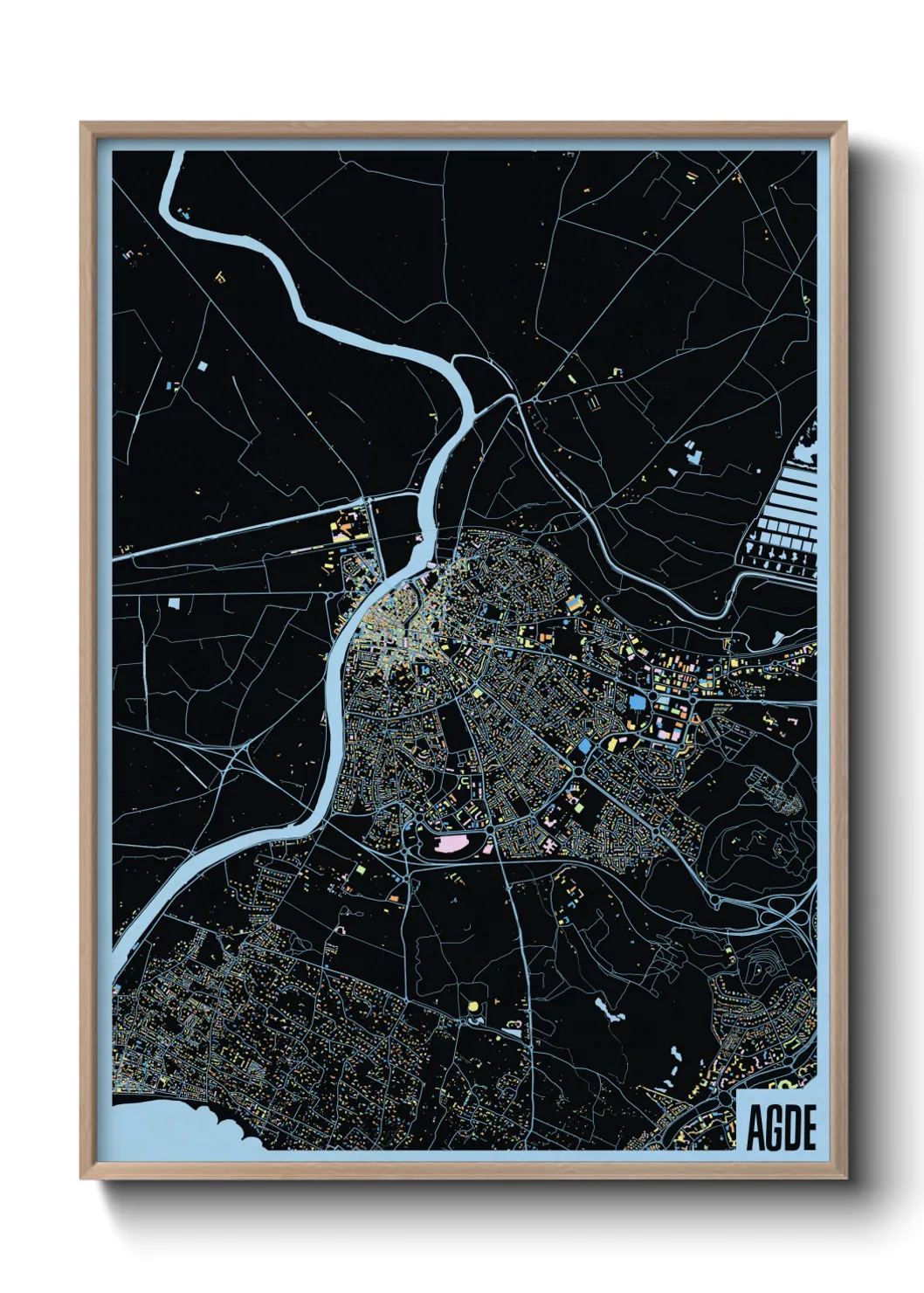 Une affiche de carte sur Agde