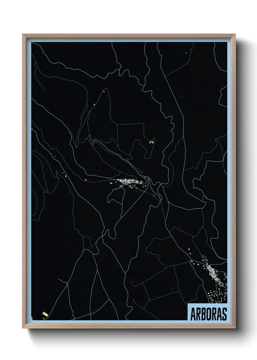 Une affiche de carte sur Arboras