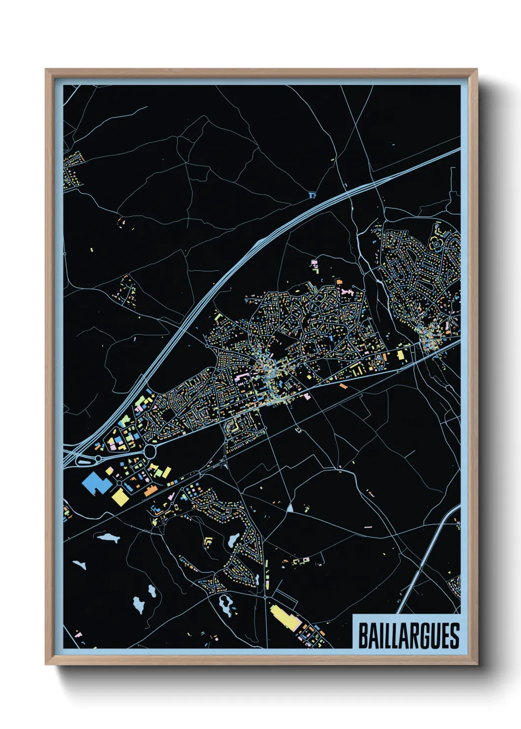 Une affiche de carte sur Baillargues