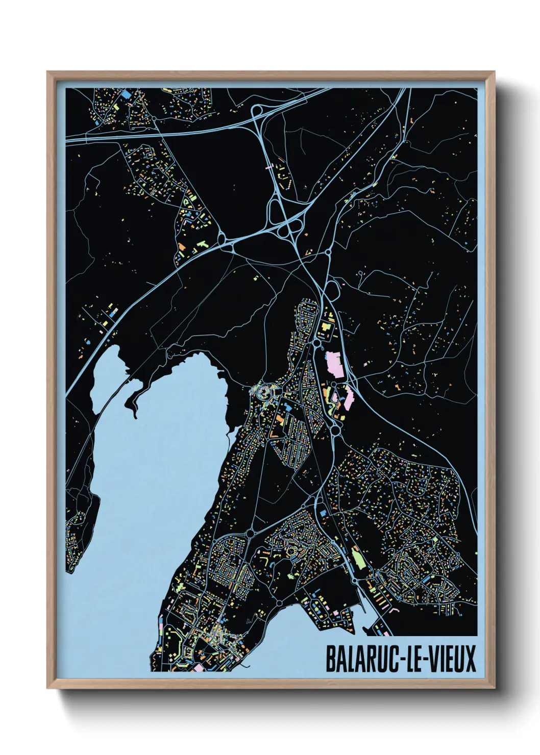 Une affiche de carte sur Balaruc-le-Vieux