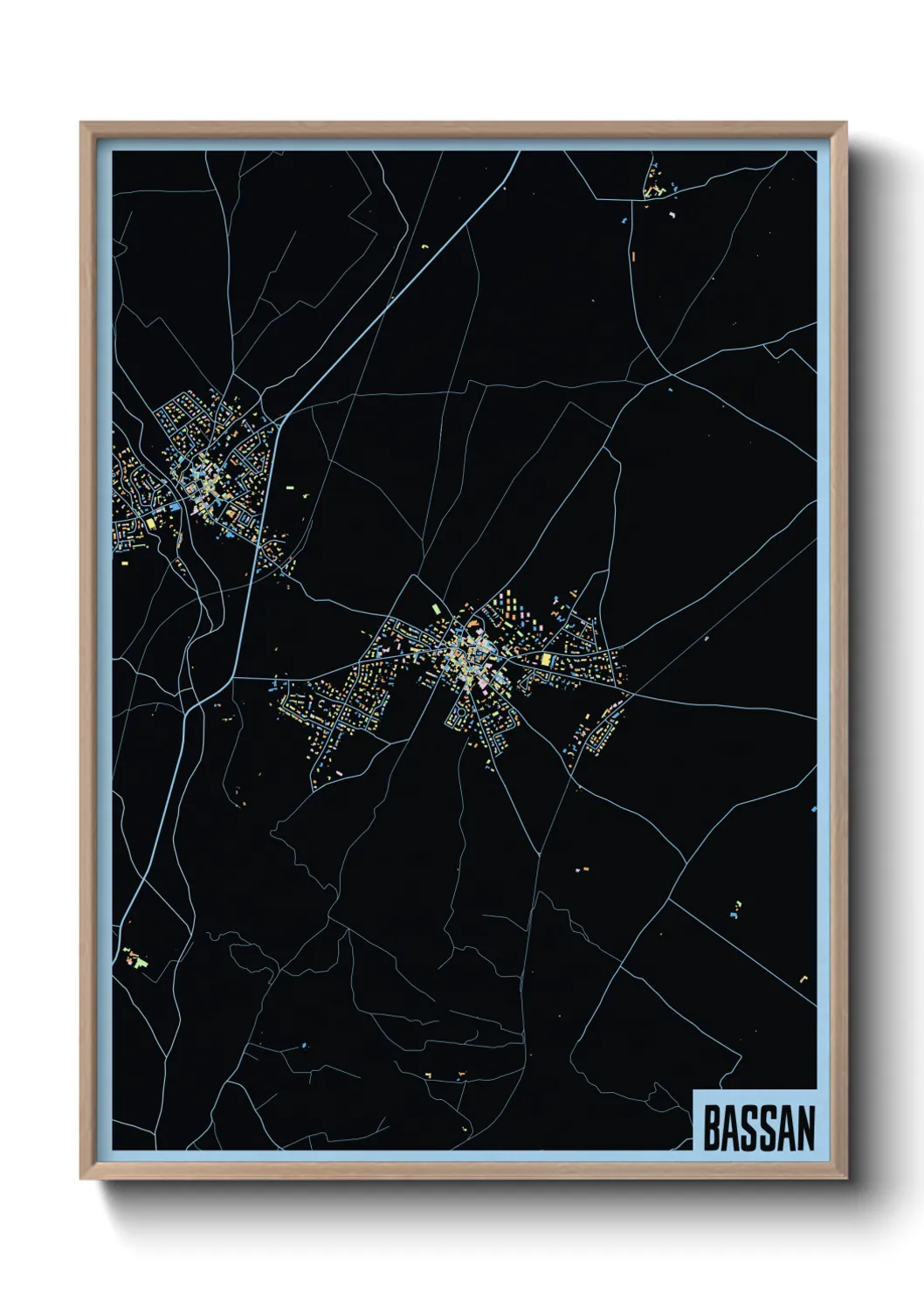 Une affiche de carte sur Bassan