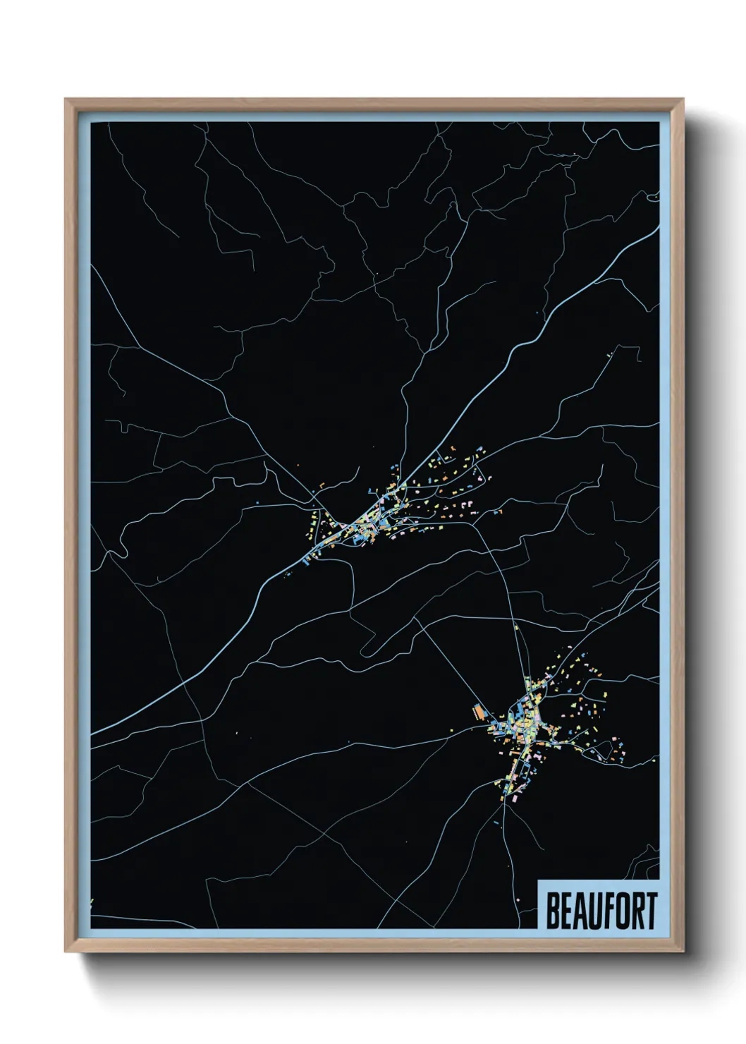 Une affiche de carte sur Beaufort