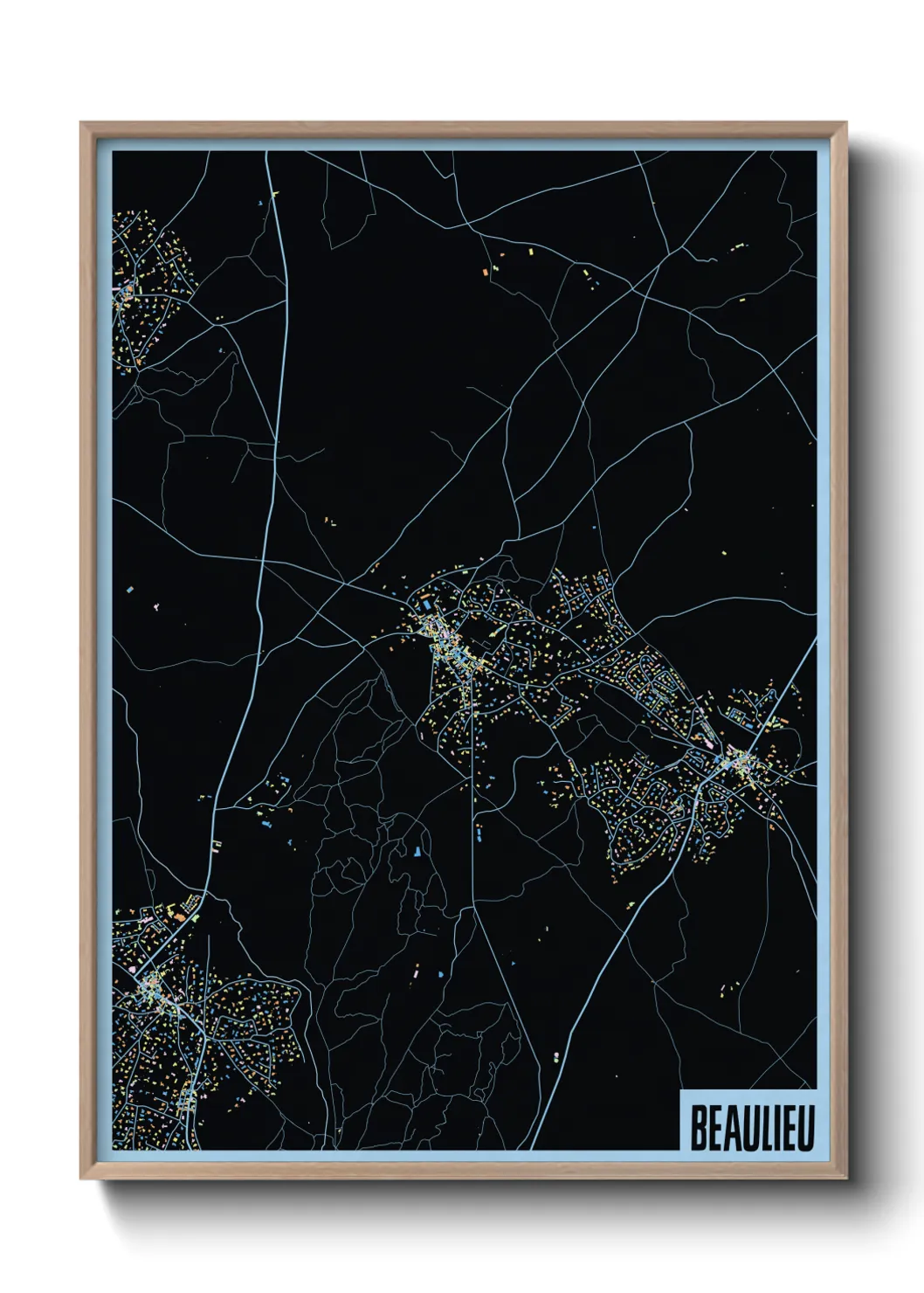 Une affiche de carte sur Beaulieu