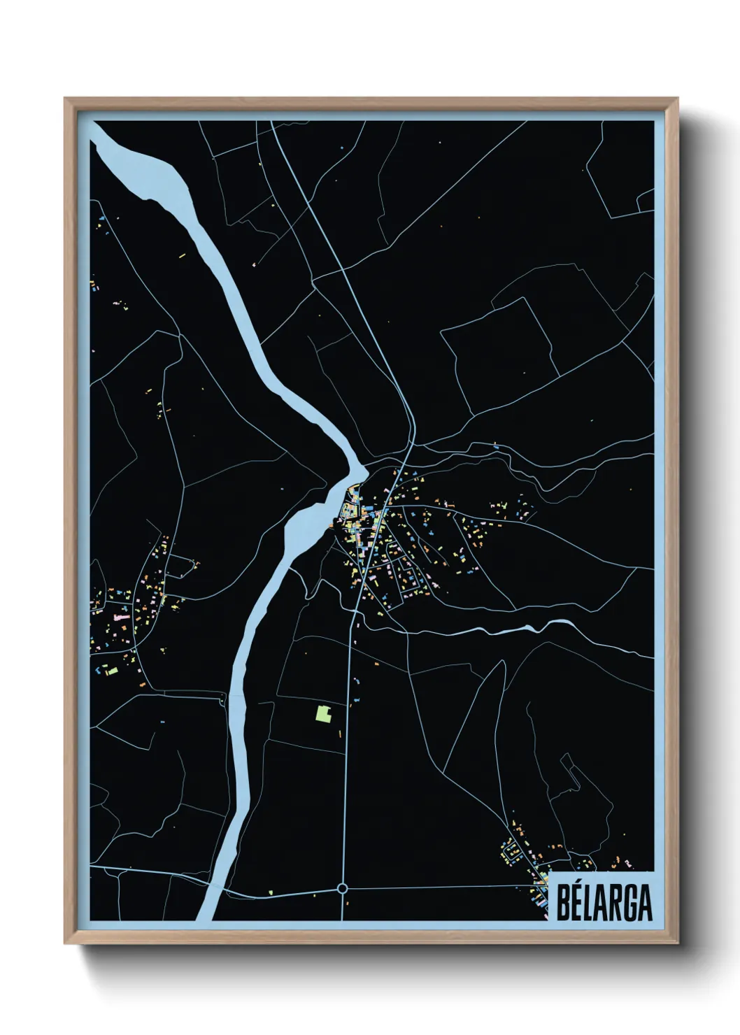 Une affiche de carte sur Bélarga