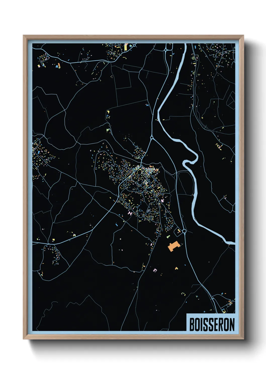 Une affiche de carte sur Boisseron