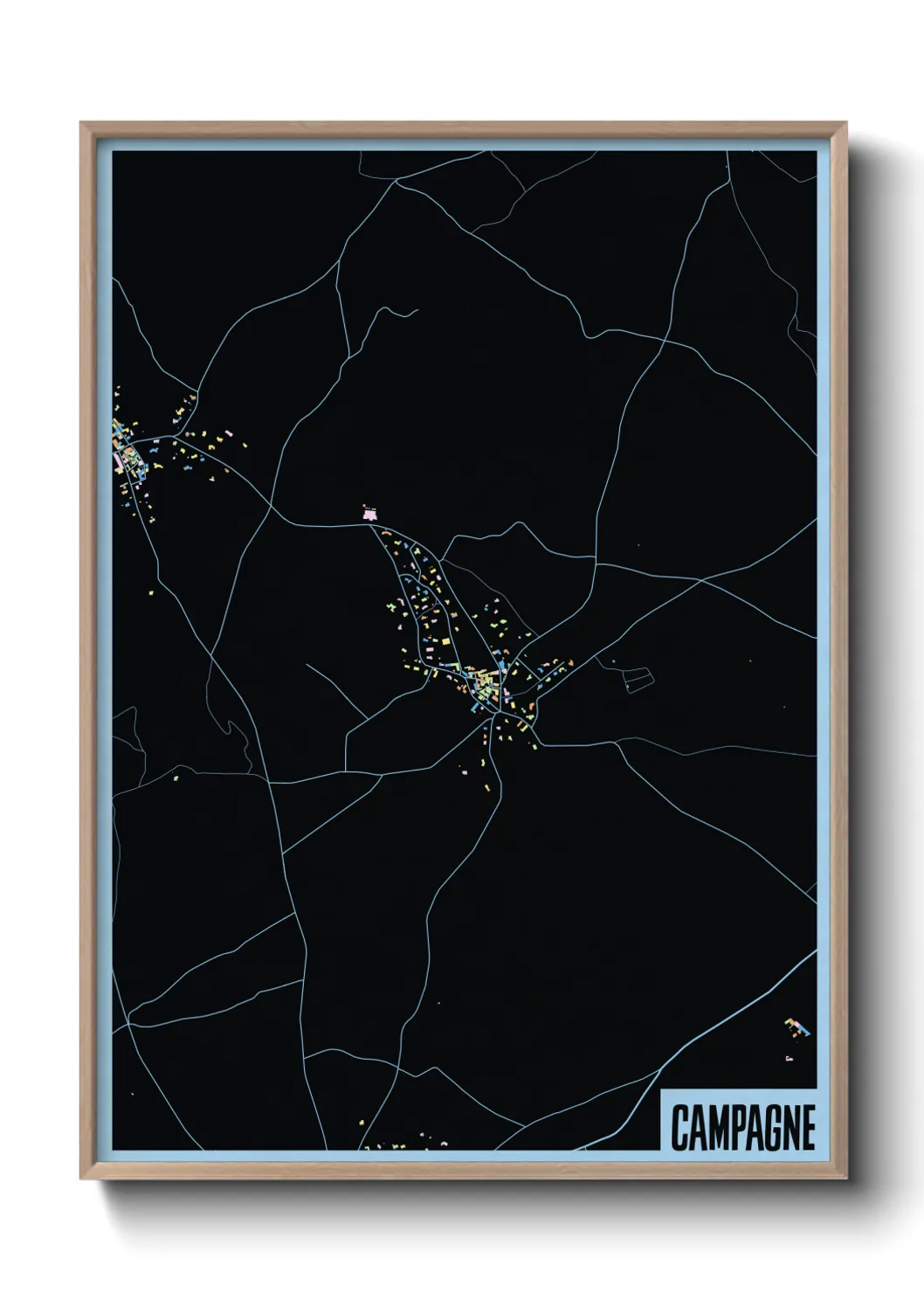 Une affiche de carte sur Campagne