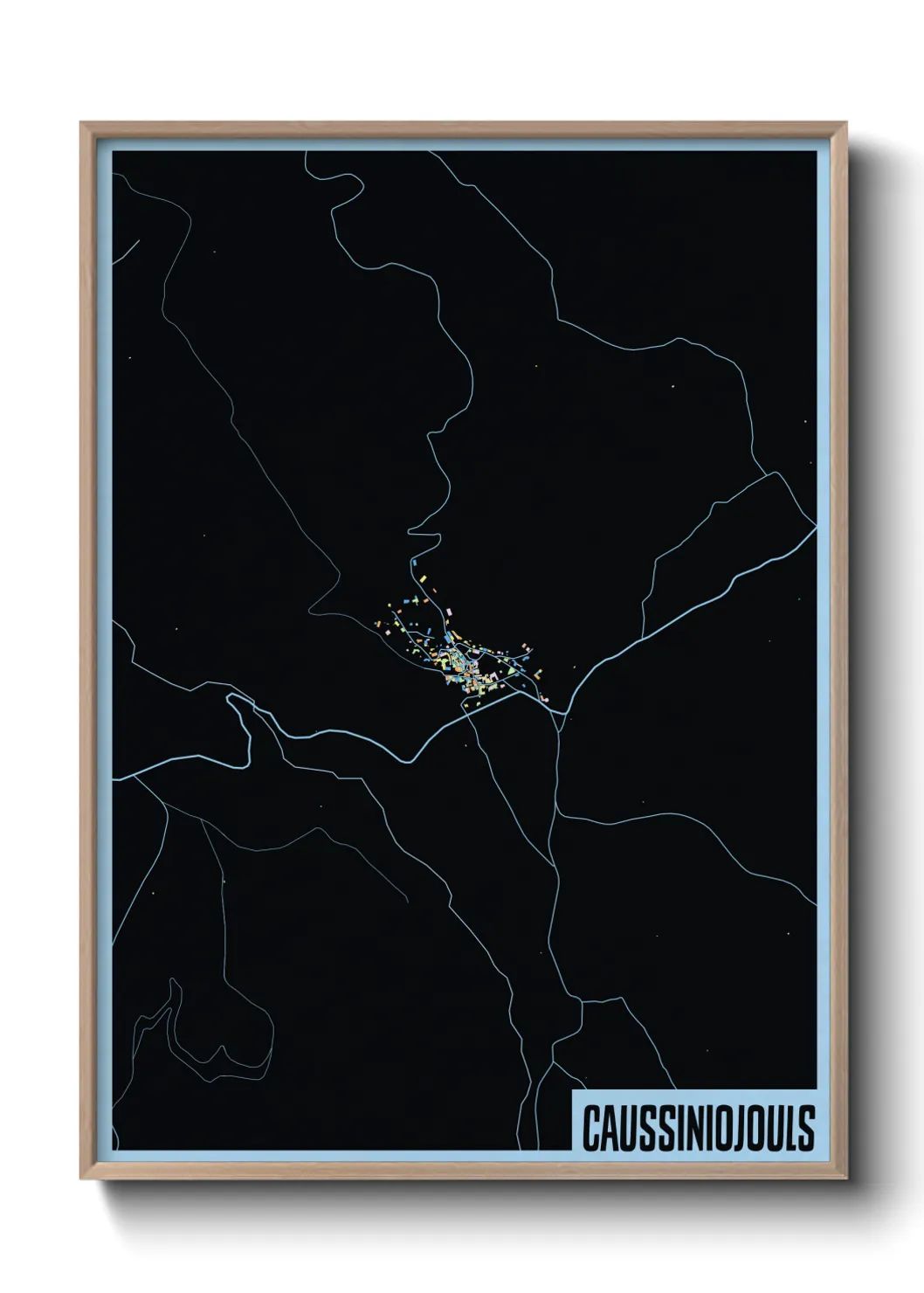 Une affiche de carte sur Caussiniojouls