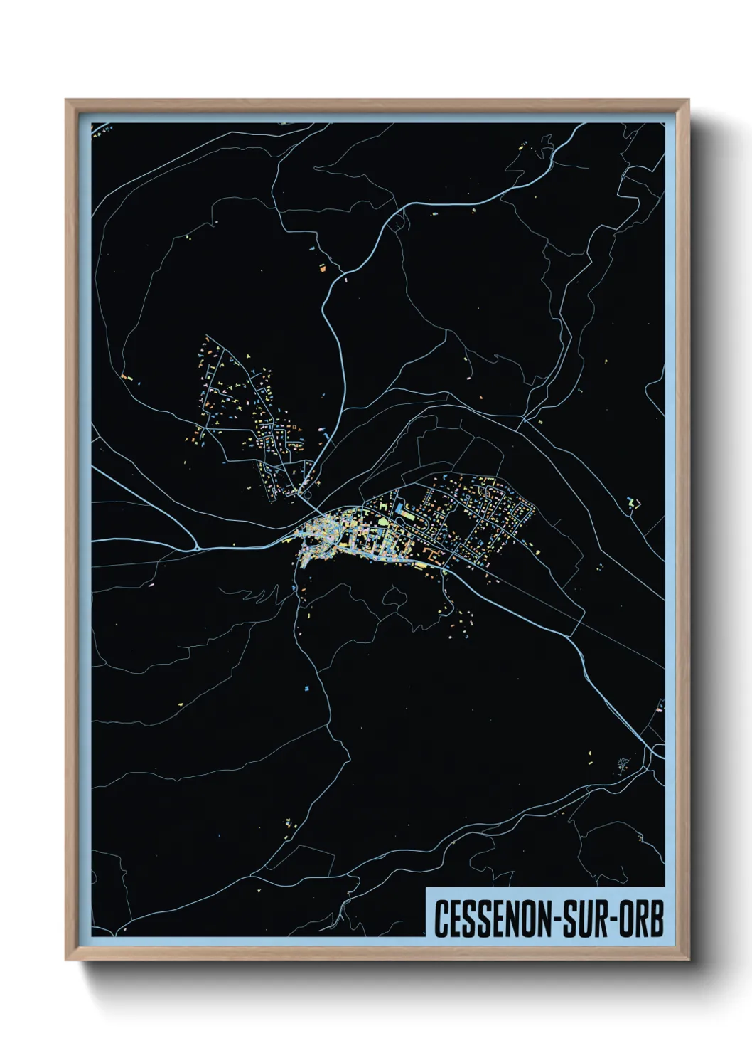 Une affiche de carte sur Cessenon-sur-Orb