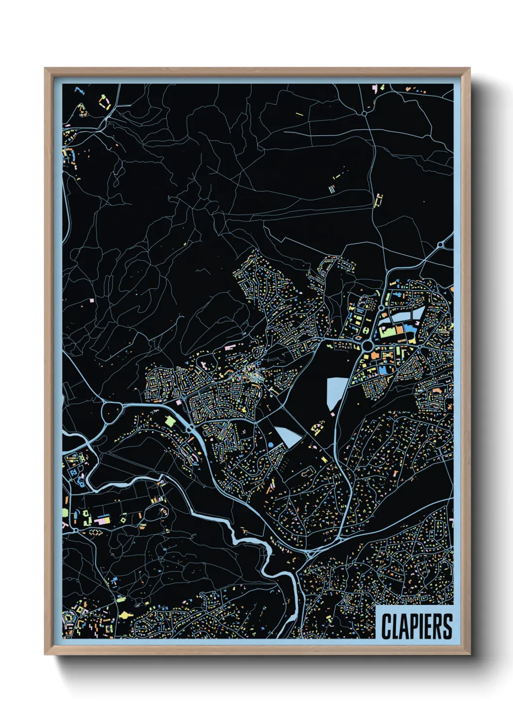 Une affiche de carte sur Clapiers