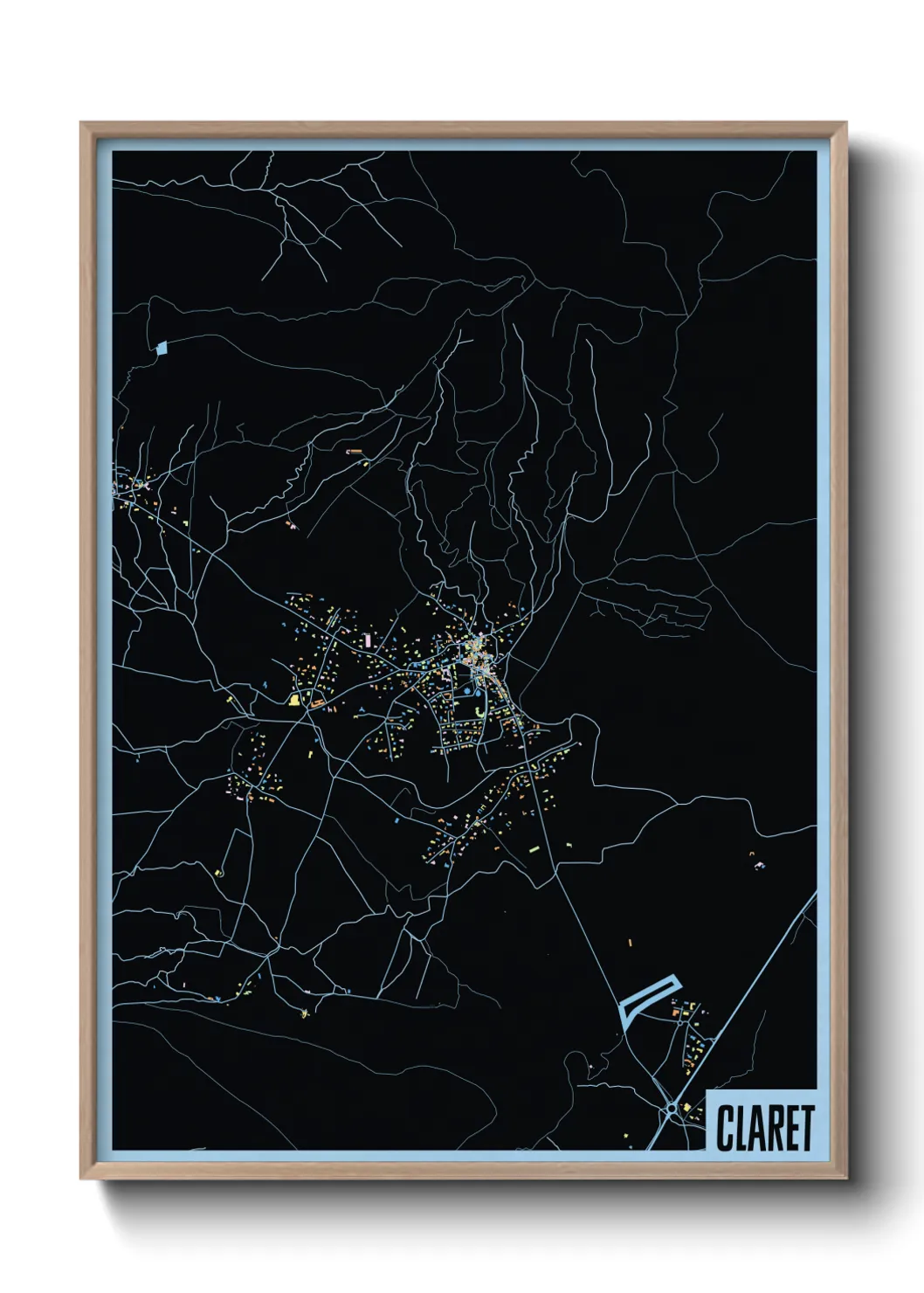 Une affiche de carte sur Claret