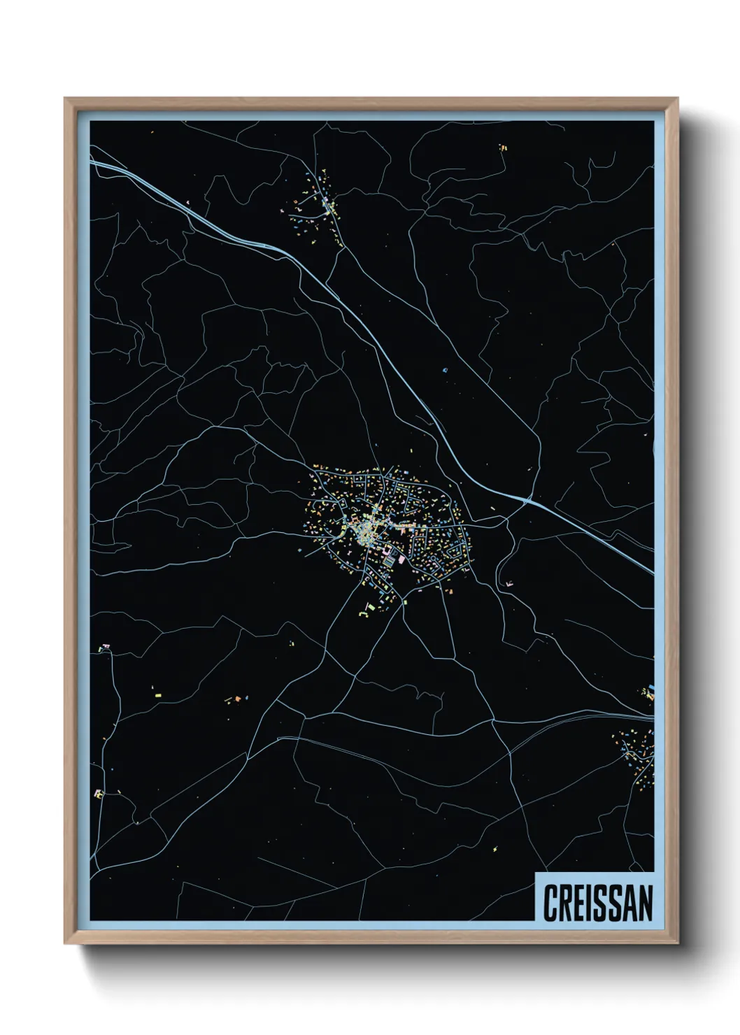 Une affiche de carte sur Creissan