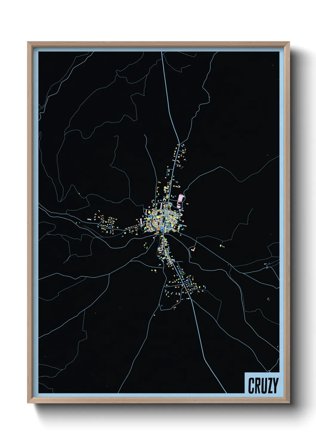 Une affiche de carte sur Cruzy