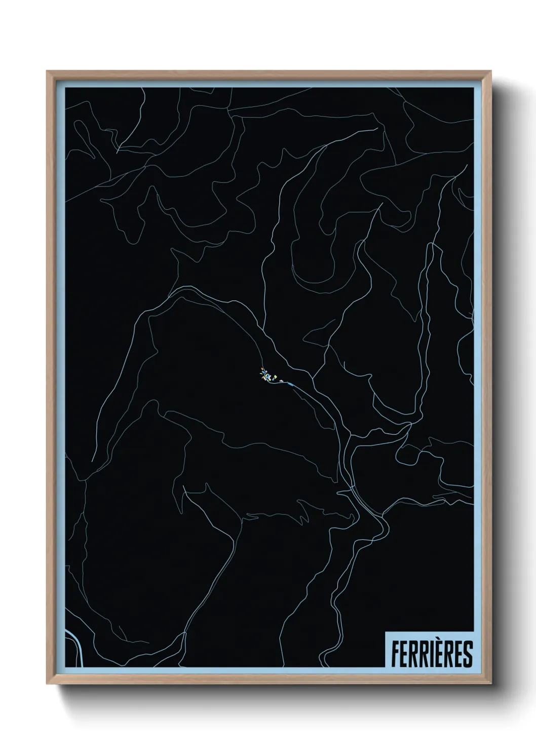 Une affiche de carte sur Ferrières