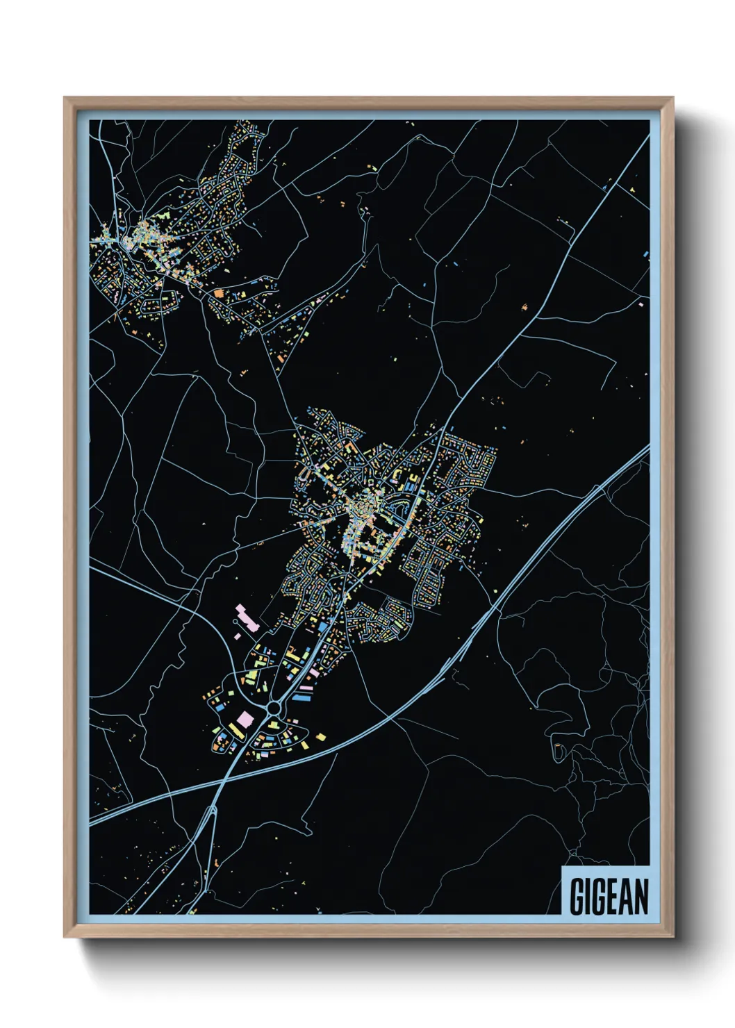 Une affiche de carte sur Gigean