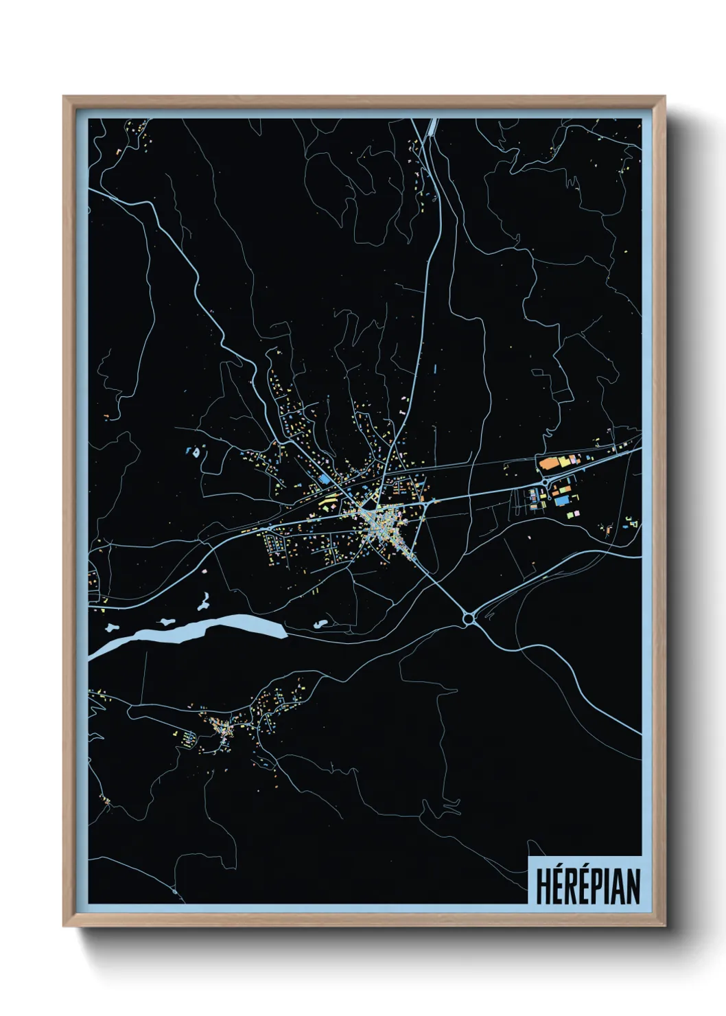 Une affiche de carte sur Hérépian