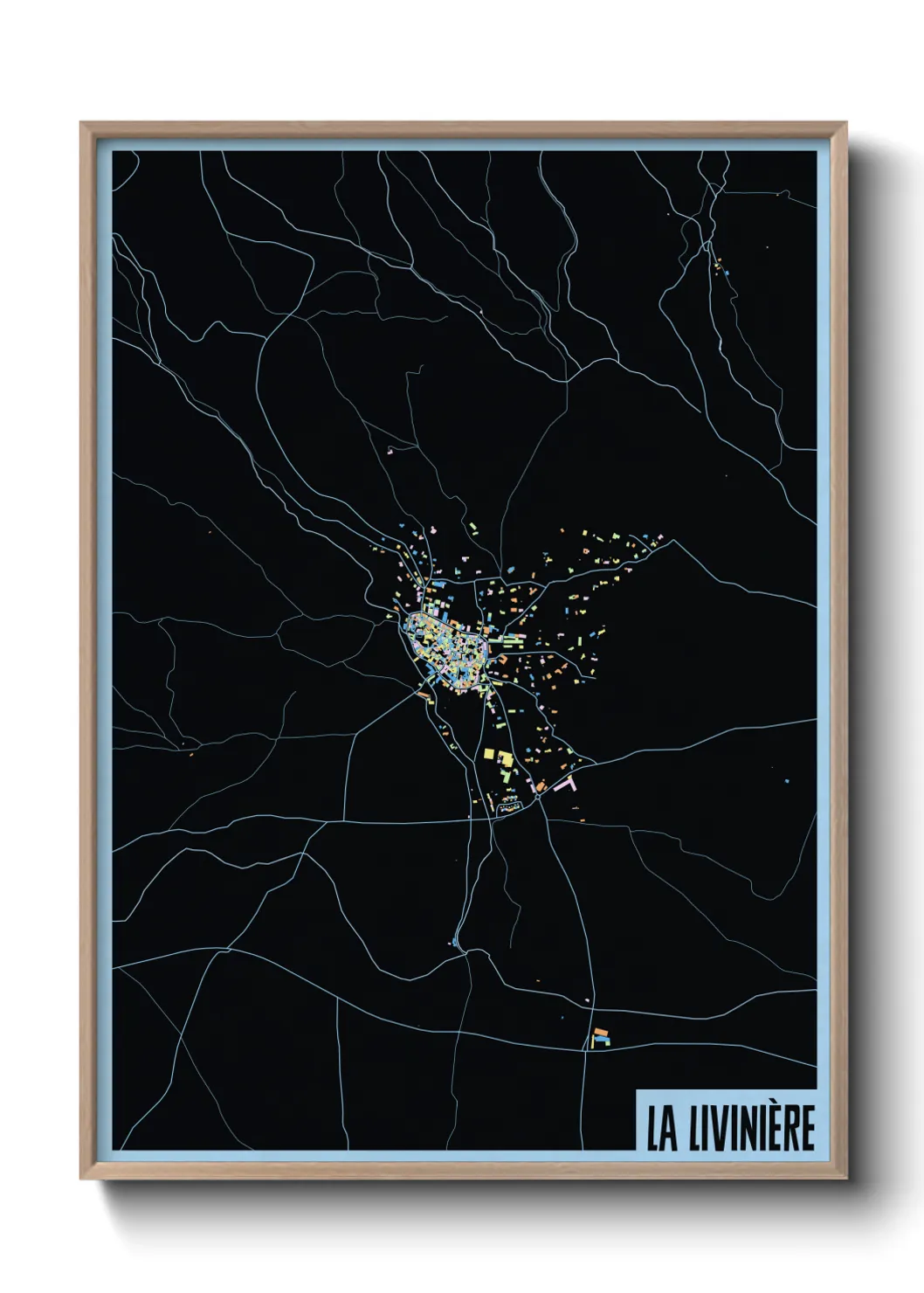 Une affiche de carte sur La Livinière