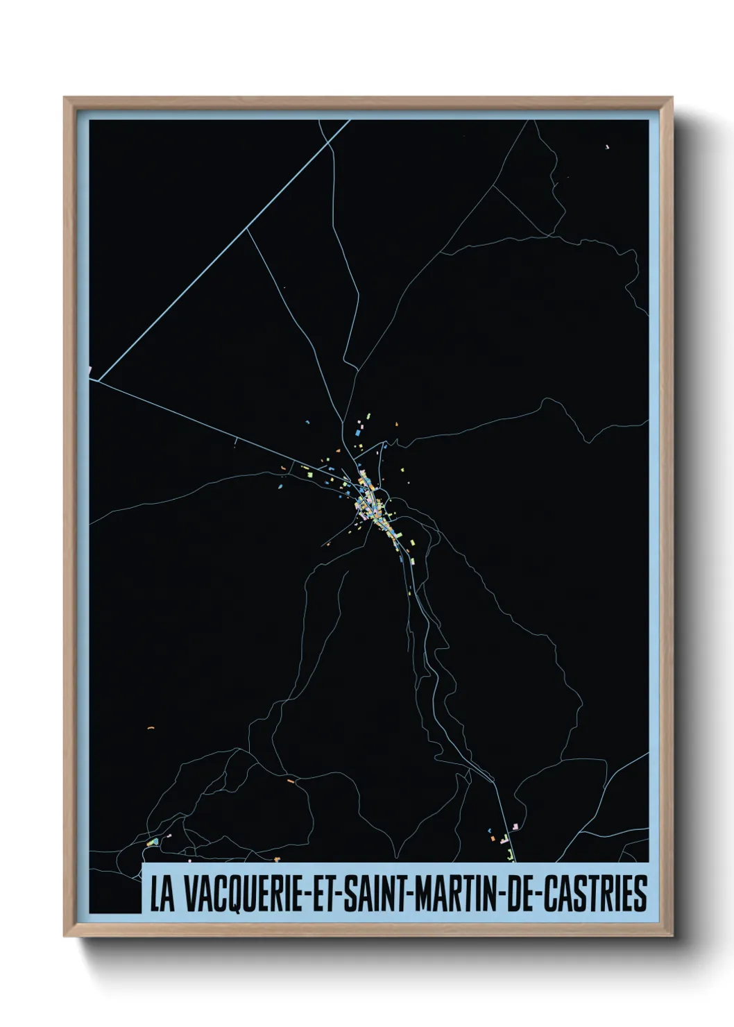 Une affiche de carte sur La Vacquerie-et-Saint-Martin-de-Castries