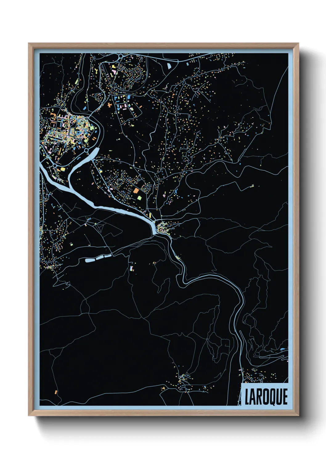 Une affiche de carte sur Laroque