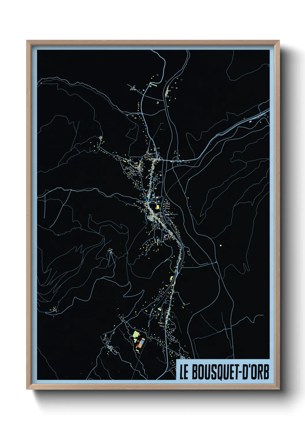 Une affiche de carte sur Le Bousquet-d'Orb