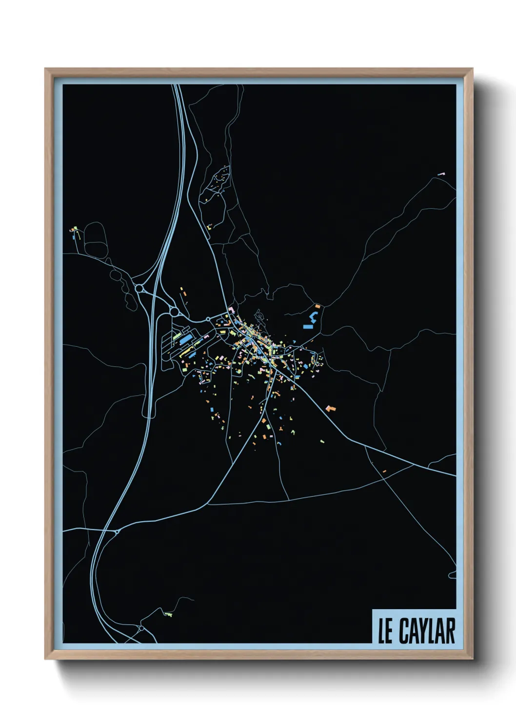 Une affiche de carte sur Le Caylar