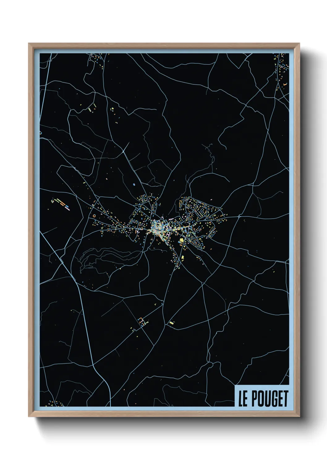 Une affiche de carte sur Le Pouget