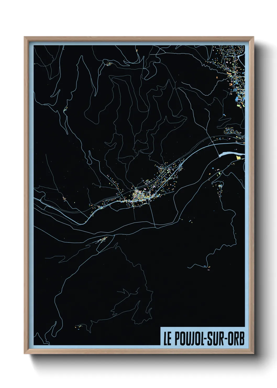 Une affiche de carte sur Le Poujol-sur-Orb