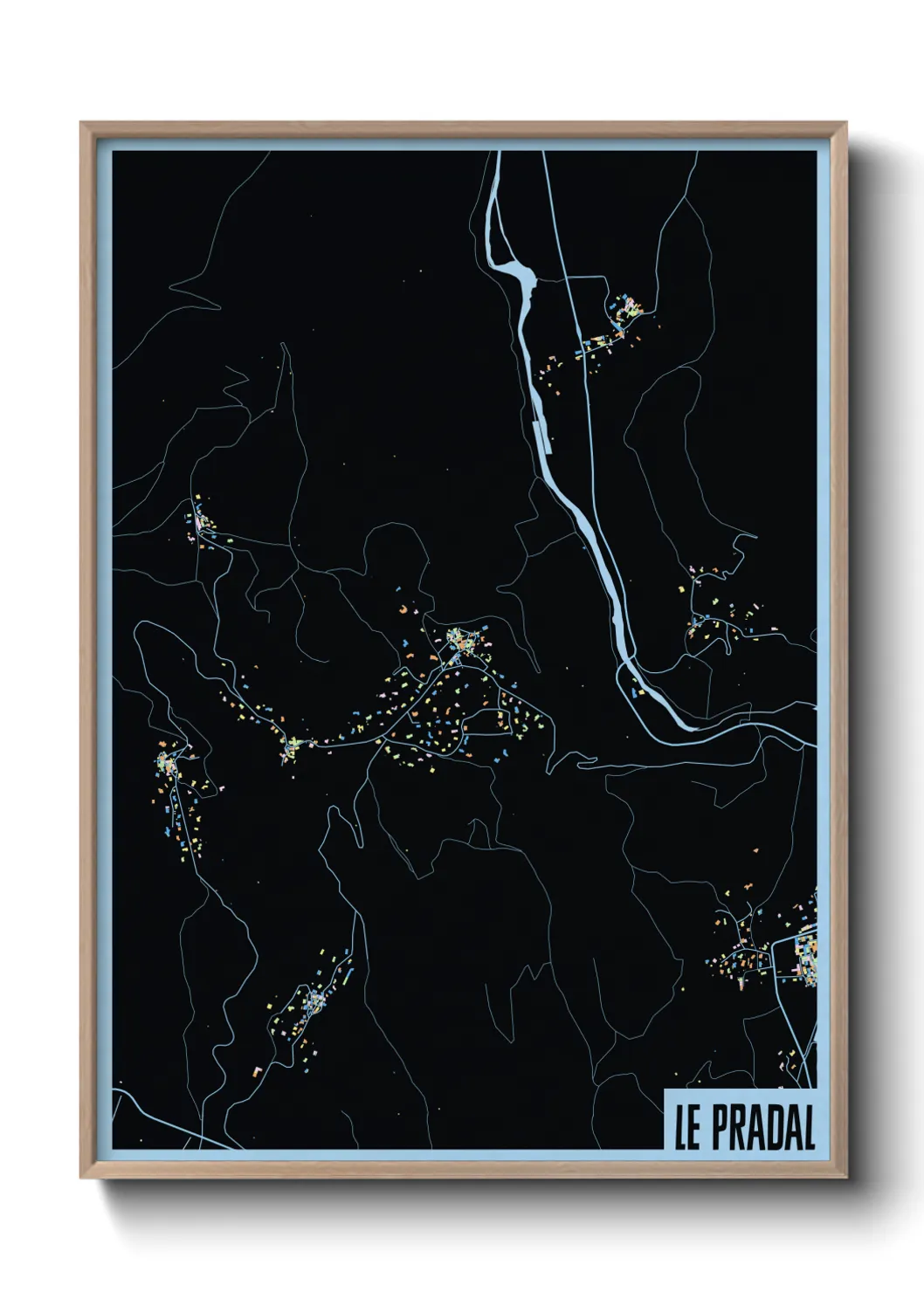 Une affiche de carte sur Le Pradal