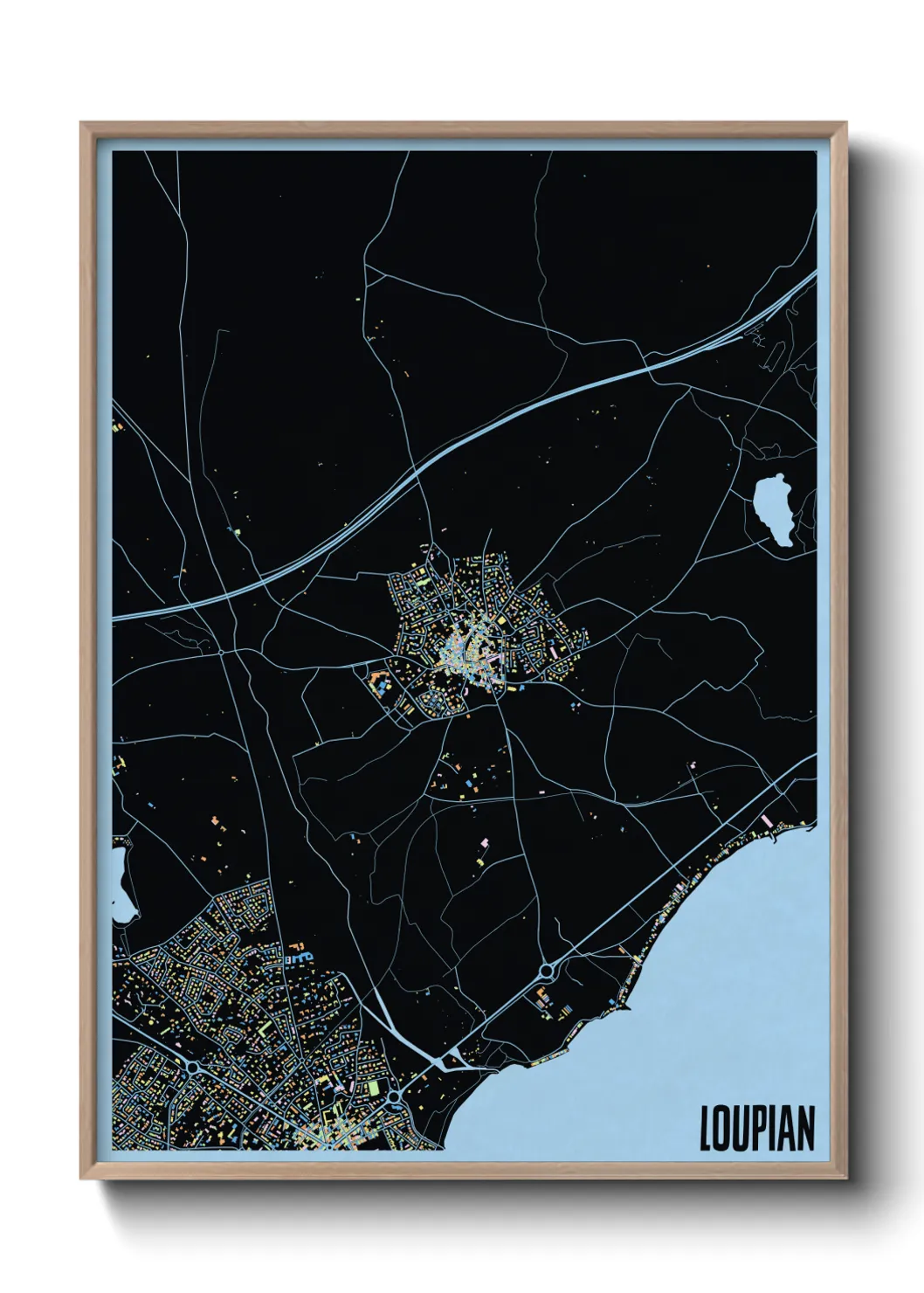 Une affiche de carte sur Loupian