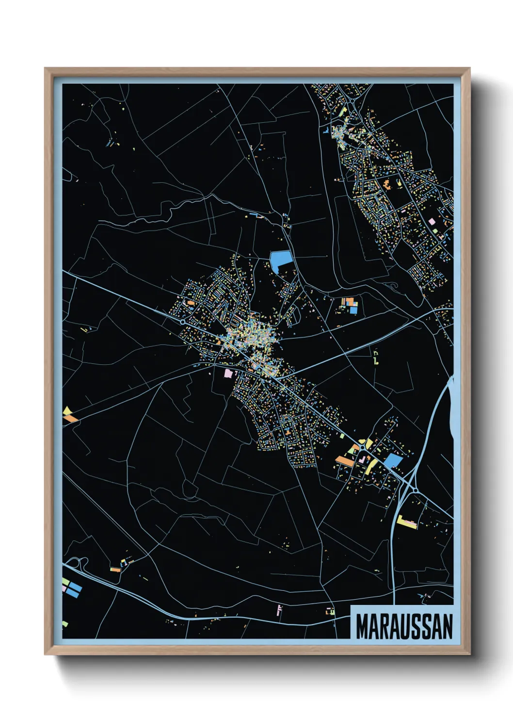 Une affiche de carte sur Maraussan