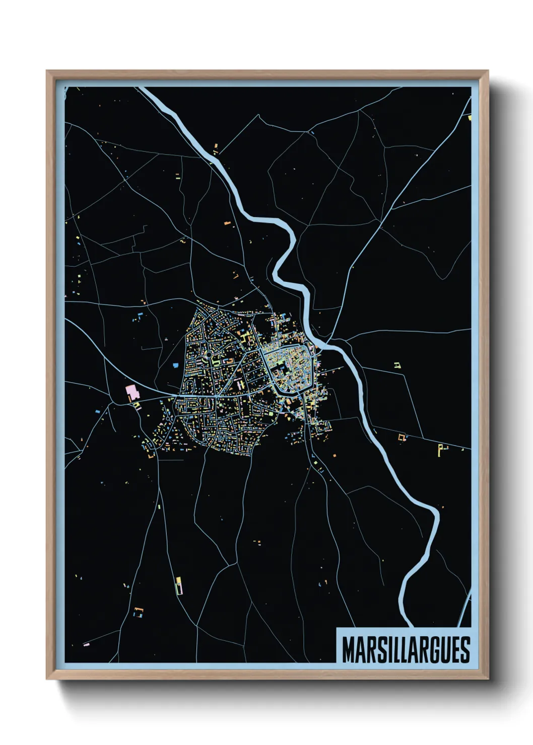 Une affiche de carte sur Marsillargues