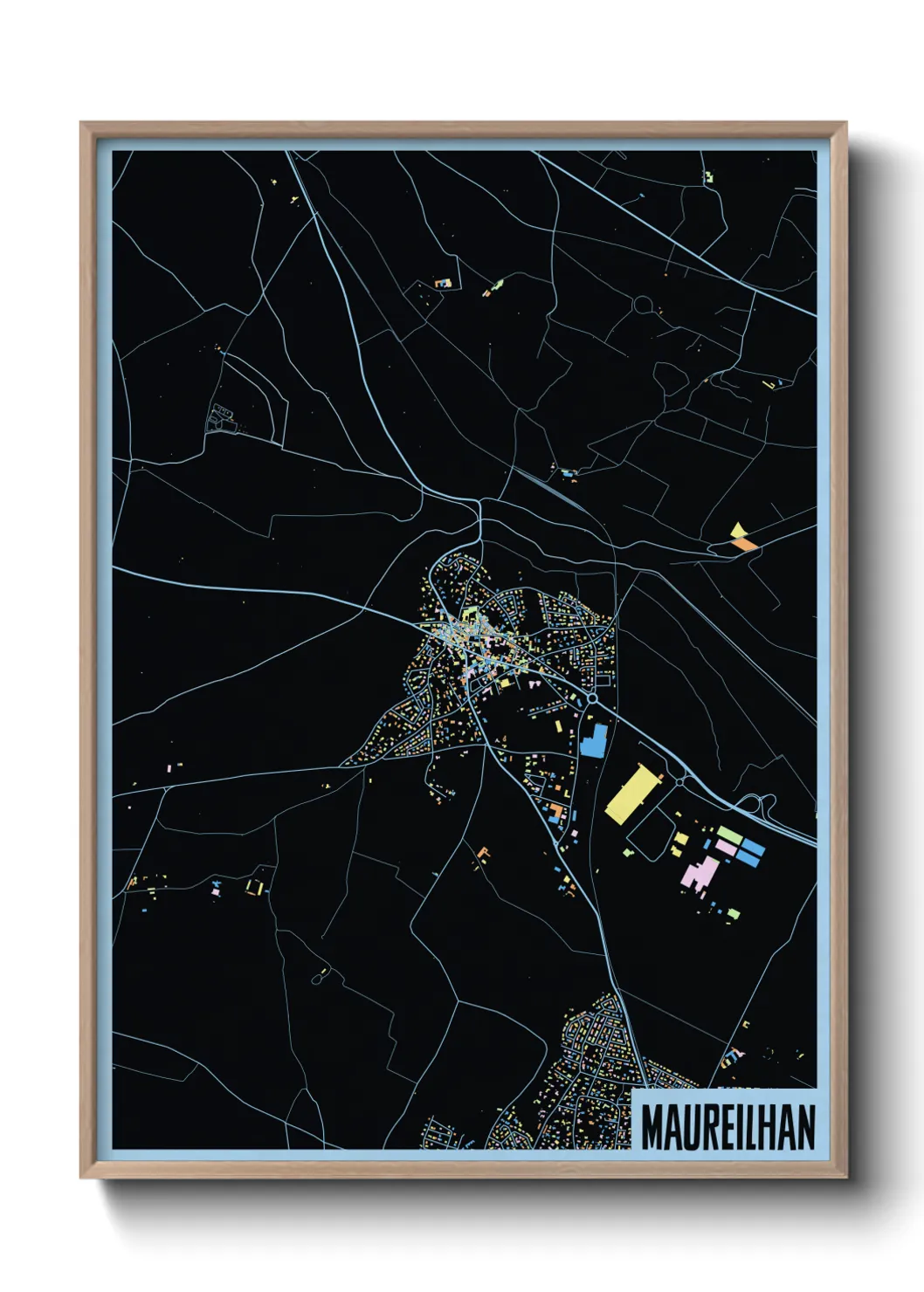 Une affiche de carte sur Maureilhan