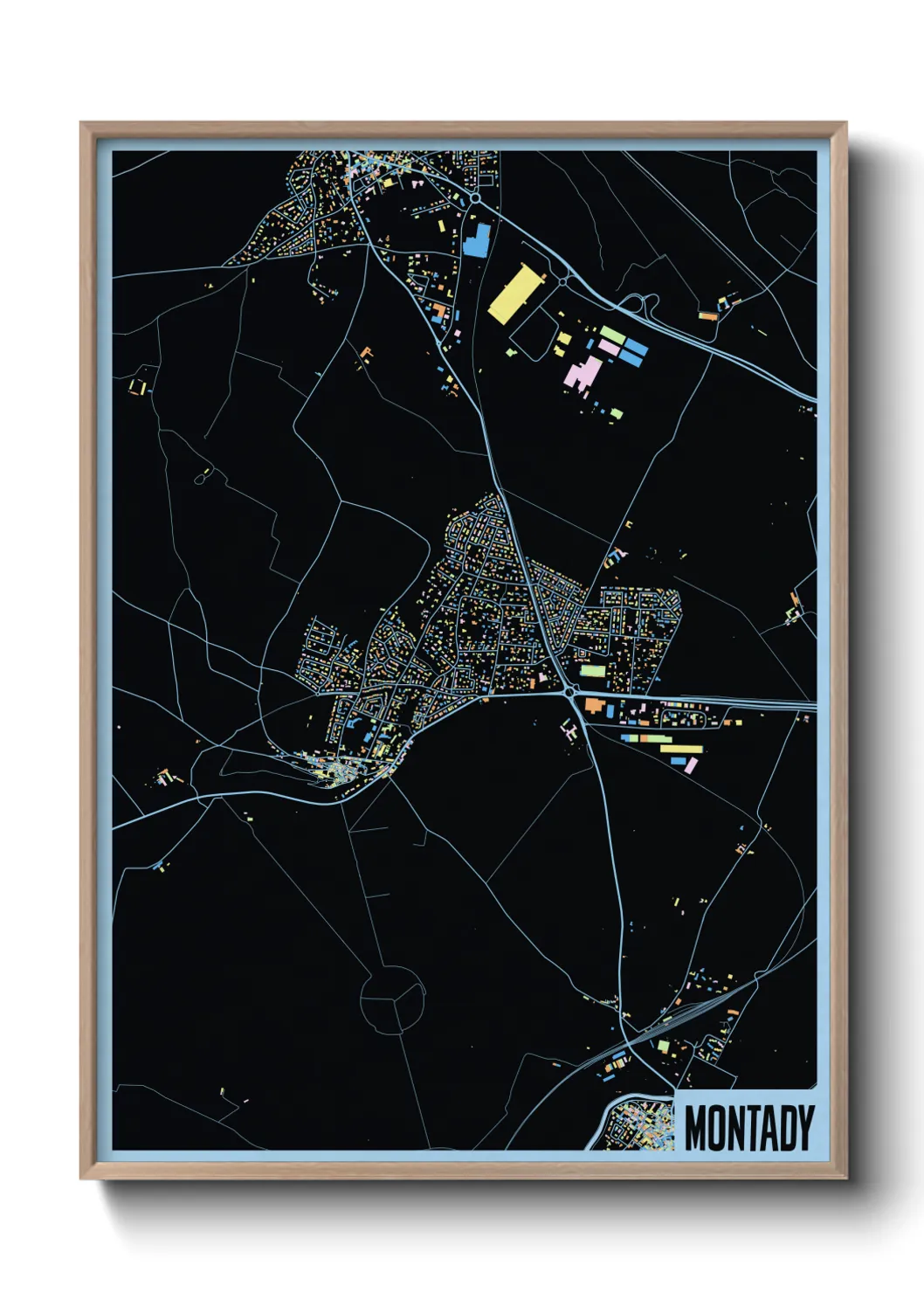 Une affiche de carte sur Montady