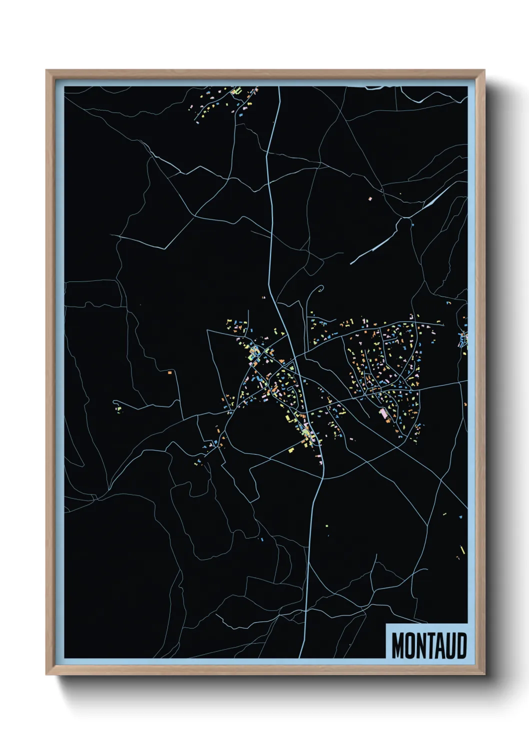 Une affiche de carte sur Montaud