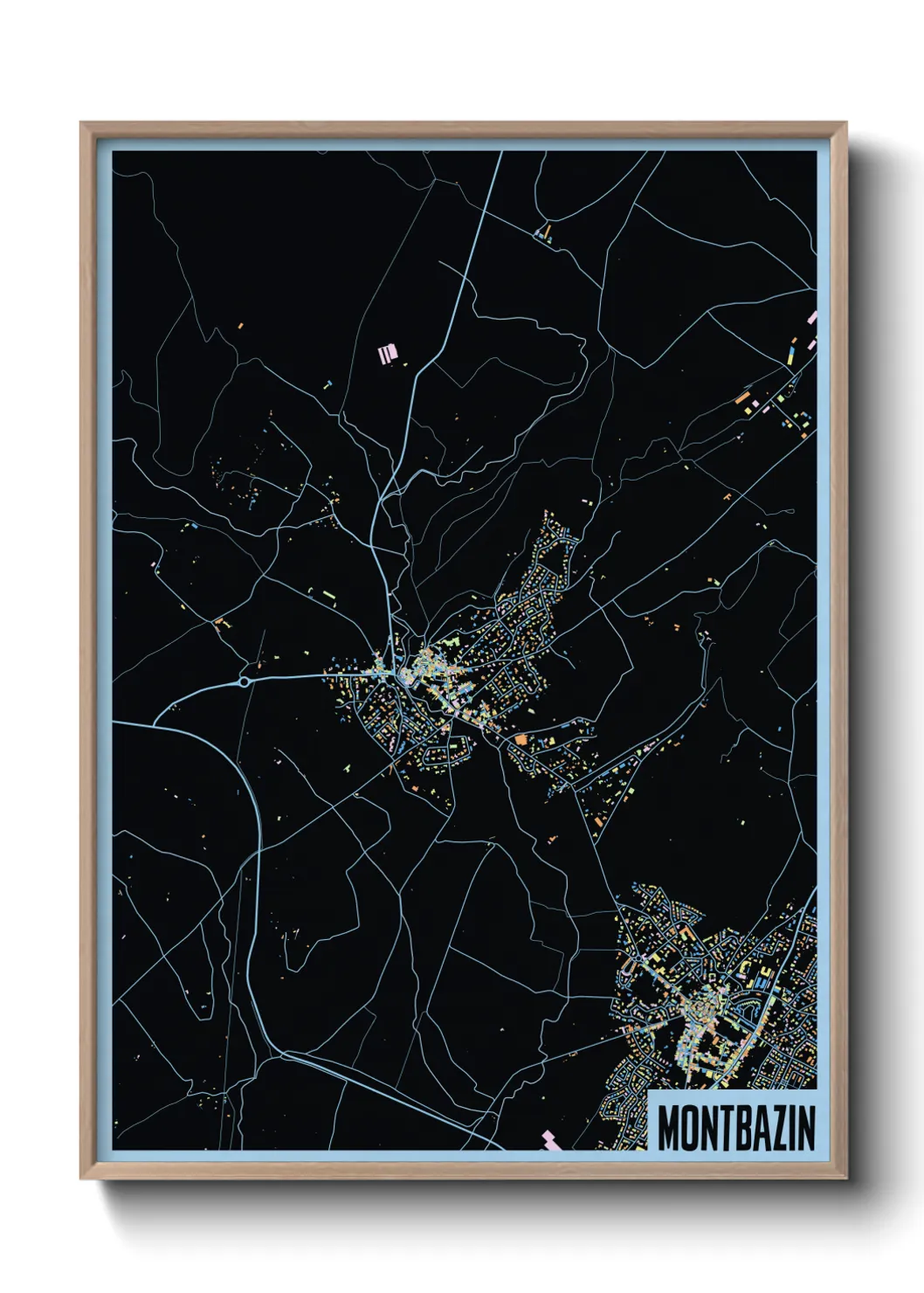 Une affiche de carte sur Montbazin