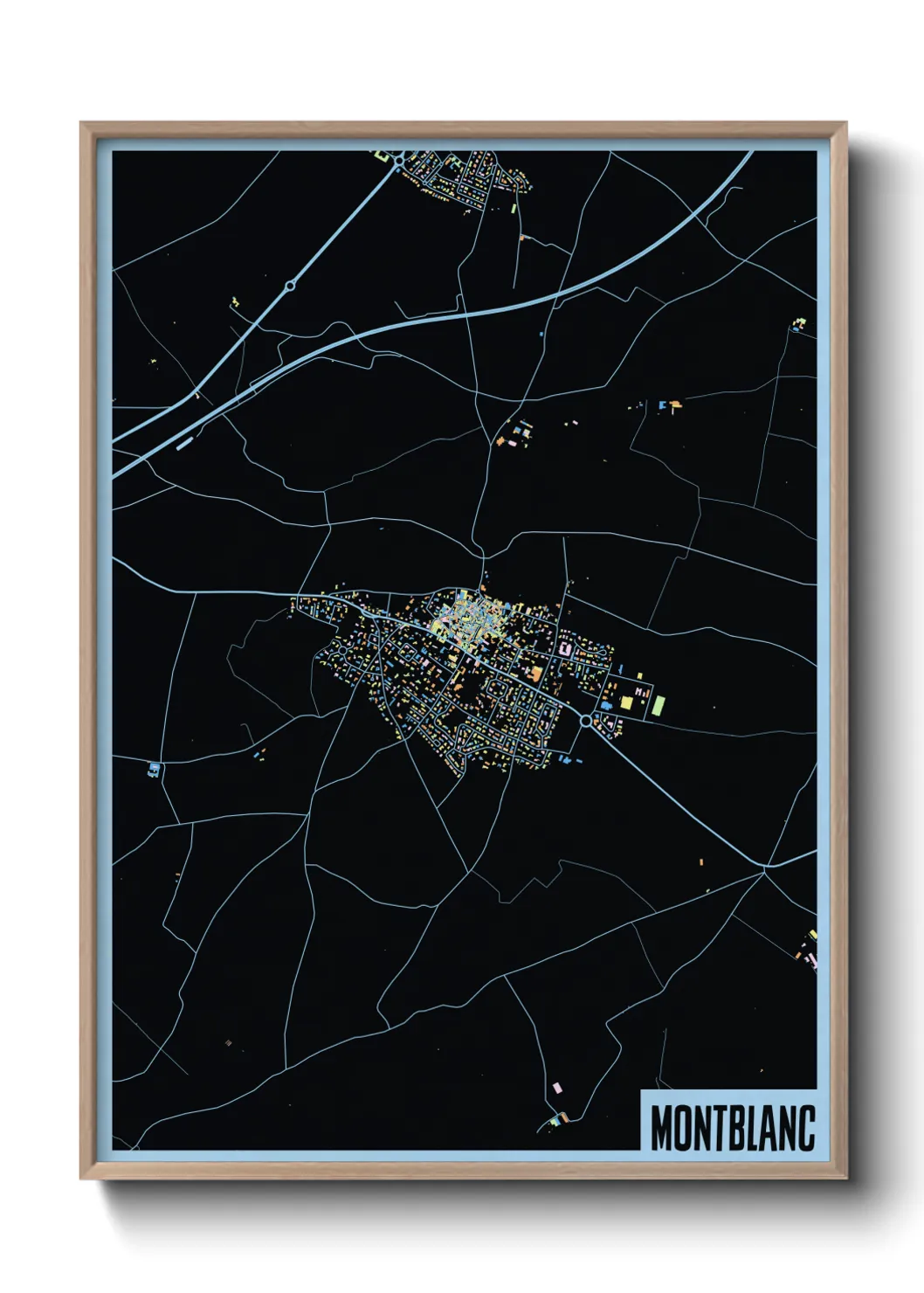 Une affiche de carte sur Montblanc