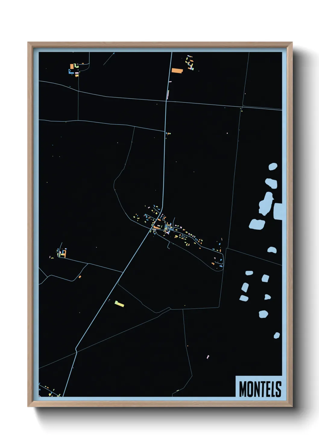 Une affiche de carte sur Montels