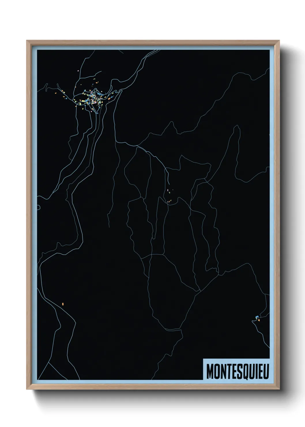 Une affiche de carte sur Montesquieu