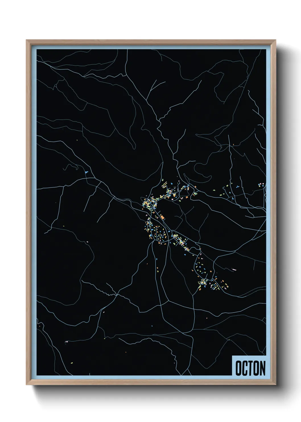 Une affiche de carte sur Octon