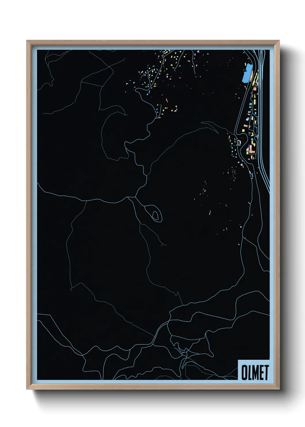 Une affiche de carte sur Olmet